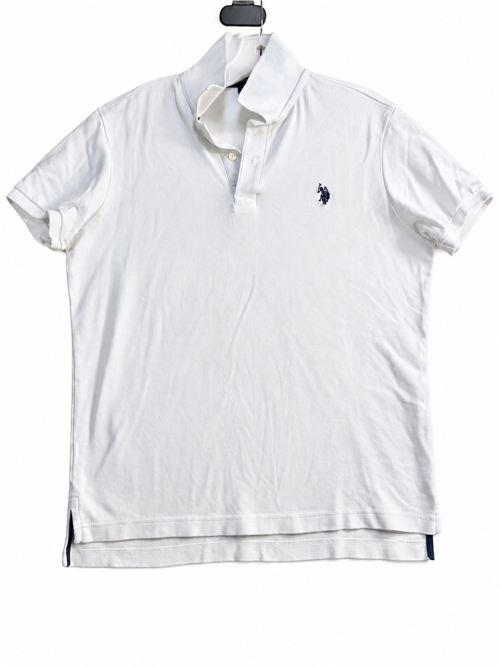 U.S. Polo Assn. White Polo with Navy Logo